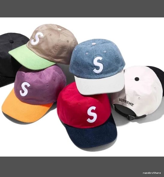 6-PANEL Embroidered Red S 24SS Leather Retro Hat White blocked Color LOGO Buckle Black 2-TONE Khaki 0703